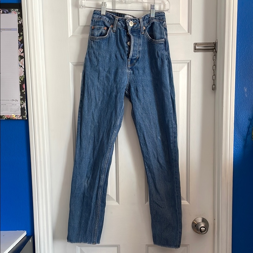 High-Waisted Blue Jeans